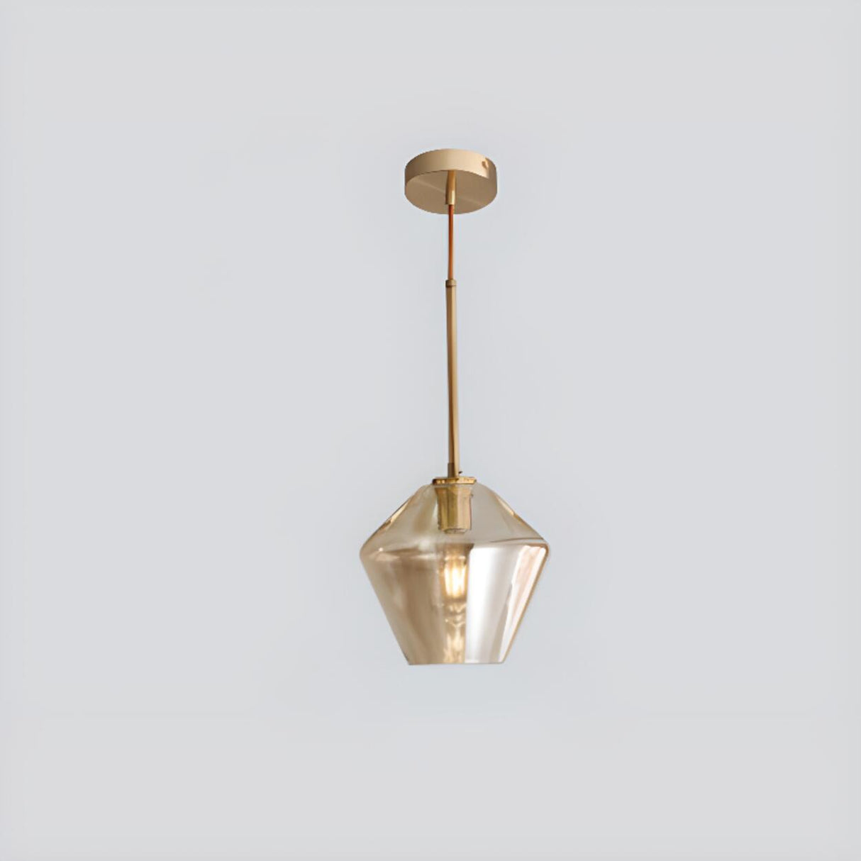 Modern Gold Geometric Glass Dining Room Pendant Light Image - 6