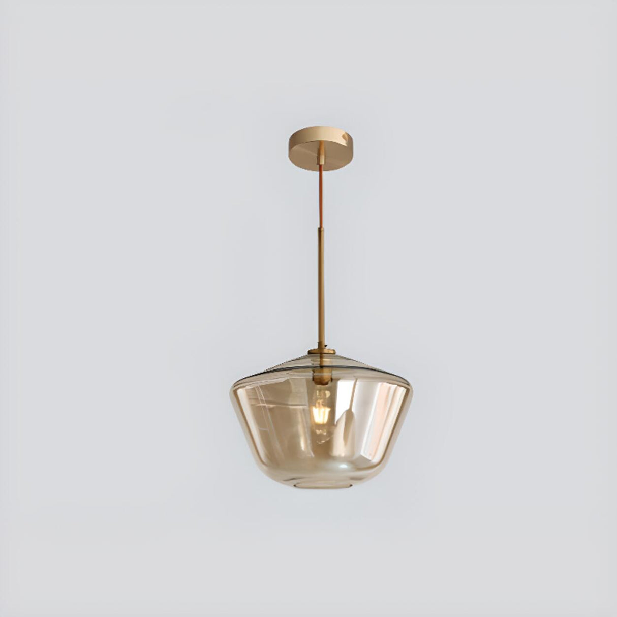 Modern Gold Geometric Glass Dining Room Pendant Light Image - 8