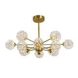 Modern Gold Globe Clear Glass Bubble Branch Chandelier Image - 10