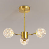 Modern Gold Globe Clear Glass Bubble Branch Chandelier Image - 14