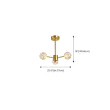 Modern Gold Globe Clear Glass Bubble Branch Chandelier #size