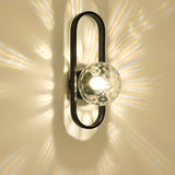 Modern Gold Globe Textured Glass Wall Sconce Image - 11