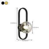 Modern Gold Globe Textured Glass Wall Sconce #size