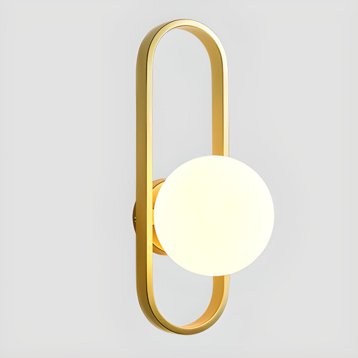 Modern Gold Globe Textured Glass Wall Sconce Image - 9