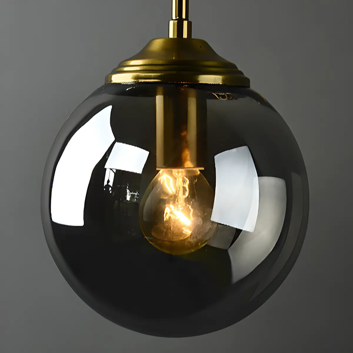 Modern Gold Globe Transparent Glass Vanity Light Image - 10