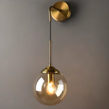 Modern Gold Globe Transparent Glass Vanity Light Image - 4