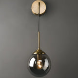 Modern Gold Globe Transparent Glass Vanity Light Image - 5