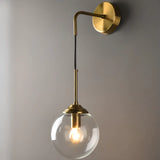 Modern Gold Globe Transparent Glass Vanity Light Image - 9