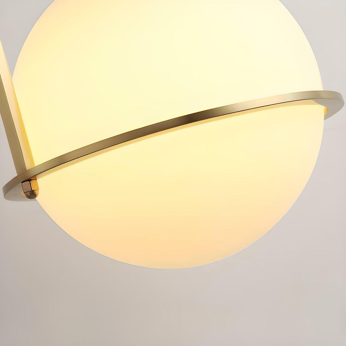 Modern Gold Globe White Glass Living Room Pendant Light Image - 14