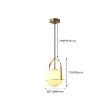 Modern Gold Globe White Glass Living Room Pendant Light #size