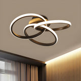 Modern Gold Interlocking Rings LED Flush Mount Light Image - 7