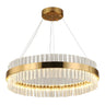 Modern Gold LED Crystal Drum Dining Room Pendant Light Image - 5