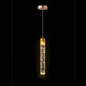 Modern Gold LED Cylinder Crystal Pendant Light Image - 8