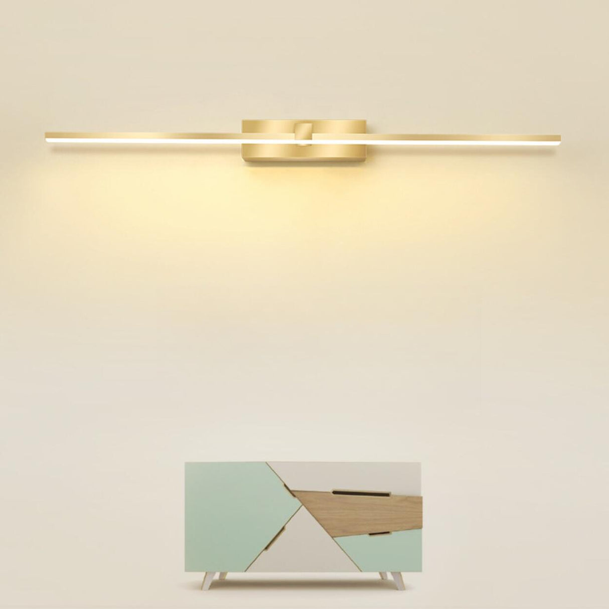 Modern Gold LED Linear Vanity Light Fixture Image - 1