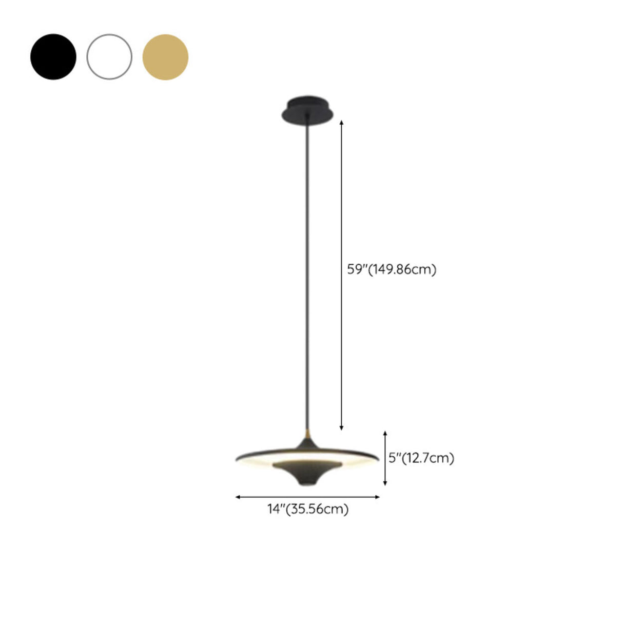 Modern Gold LED UFO Metal Dining Room Pendant Light 