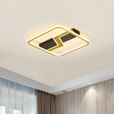 Modern Gold Lightning Square LED Flush Mount Light Image - 2