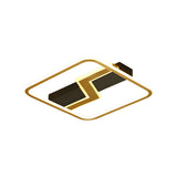 Modern Gold Lightning Square LED Flush Mount Light Image - 3