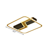 Modern Gold Lightning Square LED Flush Mount Light Image - 5