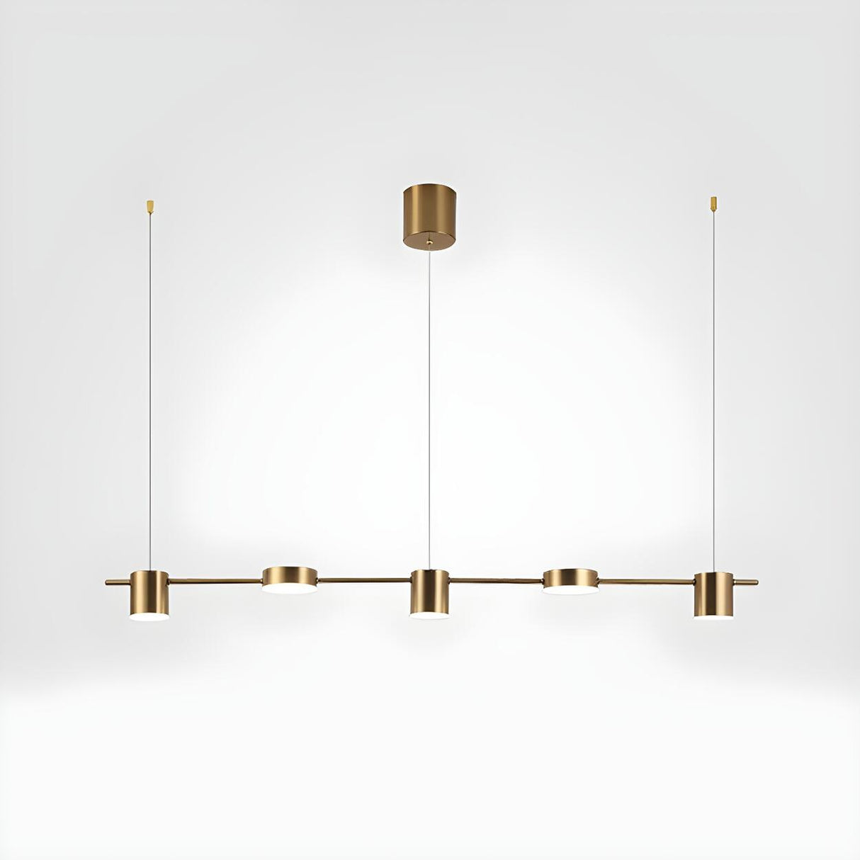 Modern Gold Linear Aluminum Island Dining Room Pendant Light Image - 16