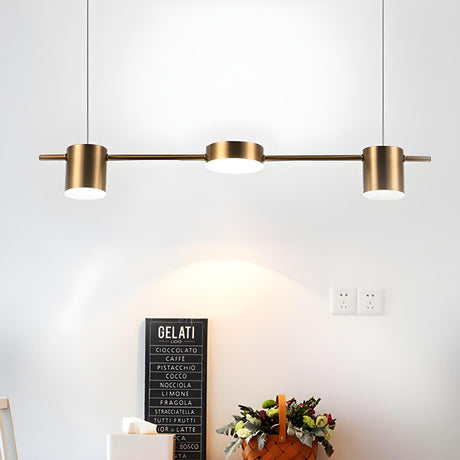 Modern Gold Linear Aluminum Island Dining Room Pendant Light Image - 2