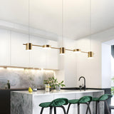 Modern Gold Linear Aluminum Island Dining Room Pendant Light Image - 5