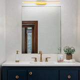 Modern Gold Metal Bar LED Wall Mount Vanity Light Image - 4