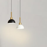 Modern Gold Metal Dome Pendant Light Flexible Length Image - 1