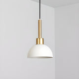 Modern Gold Metal Dome Pendant Light Flexible Length Image - 10