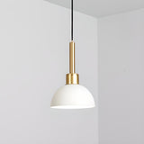 Modern Gold Metal Dome Pendant Light Flexible Length Image - 11