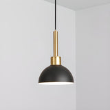 Modern Gold Metal Dome Pendant Light Flexible Length Image - 9