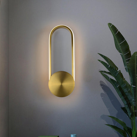 Modern Gold Minimalist Circular Wall Sconce Image - 1