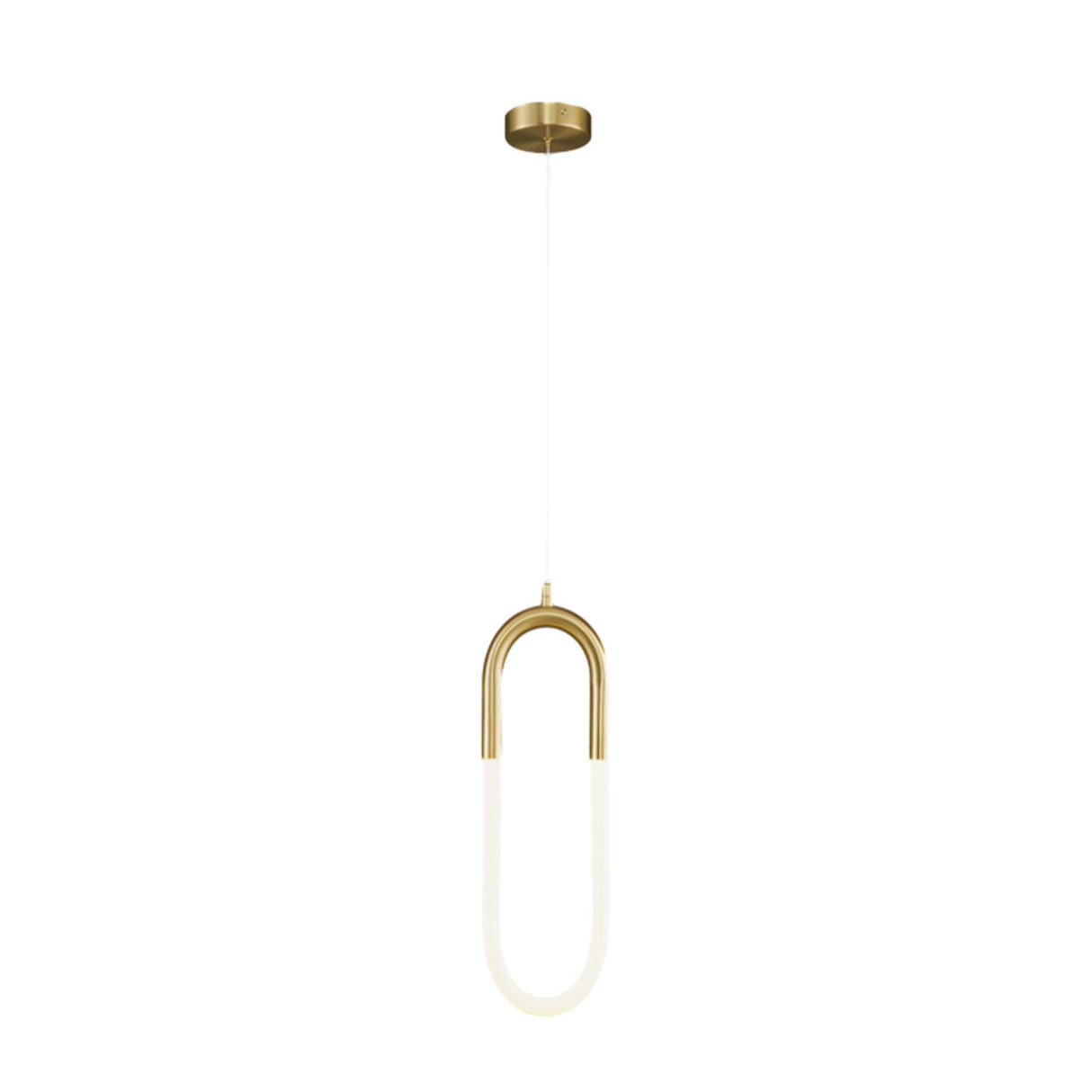 Modern Gold Oval Acrylic Bedroom LED Pendant Light Image - 6