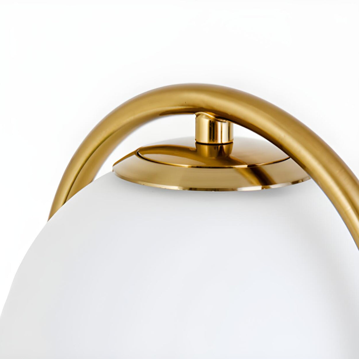 Modern Gold Oval Metal Frame White Globe Table Lamp Image - 12