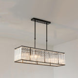 Modern Gold Rectangular Crystal Island Chandelier Light Image - 11