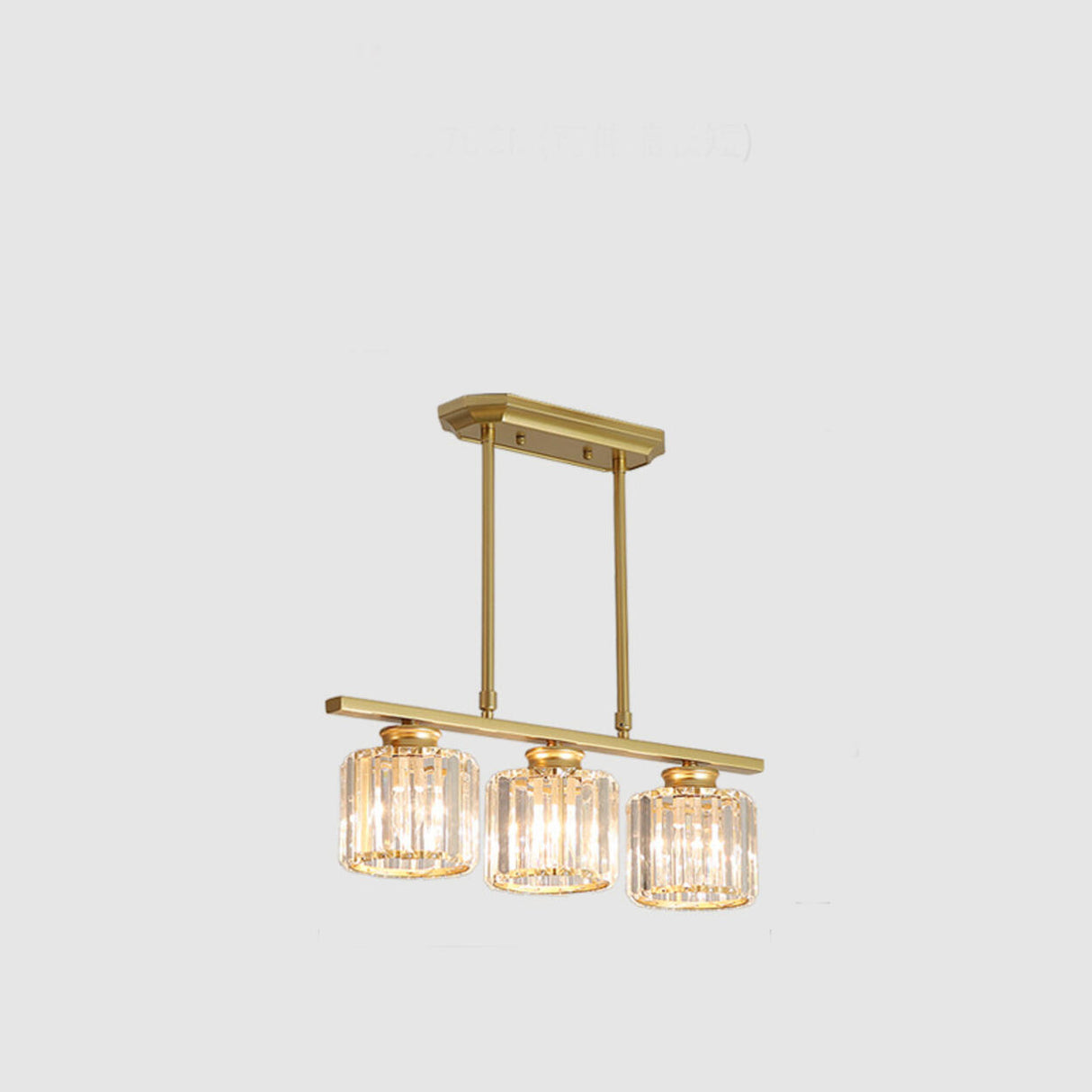 Modern Gold Rectangular Crystal Island Chandelier Light Image - 13