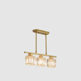 Modern Gold Rectangular Crystal Island Chandelier Light Image - 13