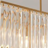 Modern Gold Rectangular Crystal Island Chandelier Light Image - 17