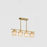 Modern Gold Rectangular Crystal Island Chandelier Light Image - 21