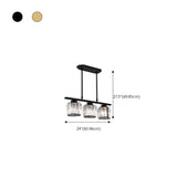 Modern Gold Rectangular Crystal Island Chandelier Light #size