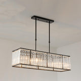 Modern Gold Rectangular Crystal Island Chandelier Light Image - 3