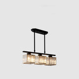 Modern Gold Rectangular Crystal Island Chandelier Light Image - 5