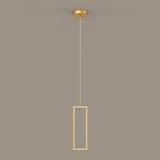 Modern Gold Rectangular Frame Kitchen Island Pendant Light Image - 2