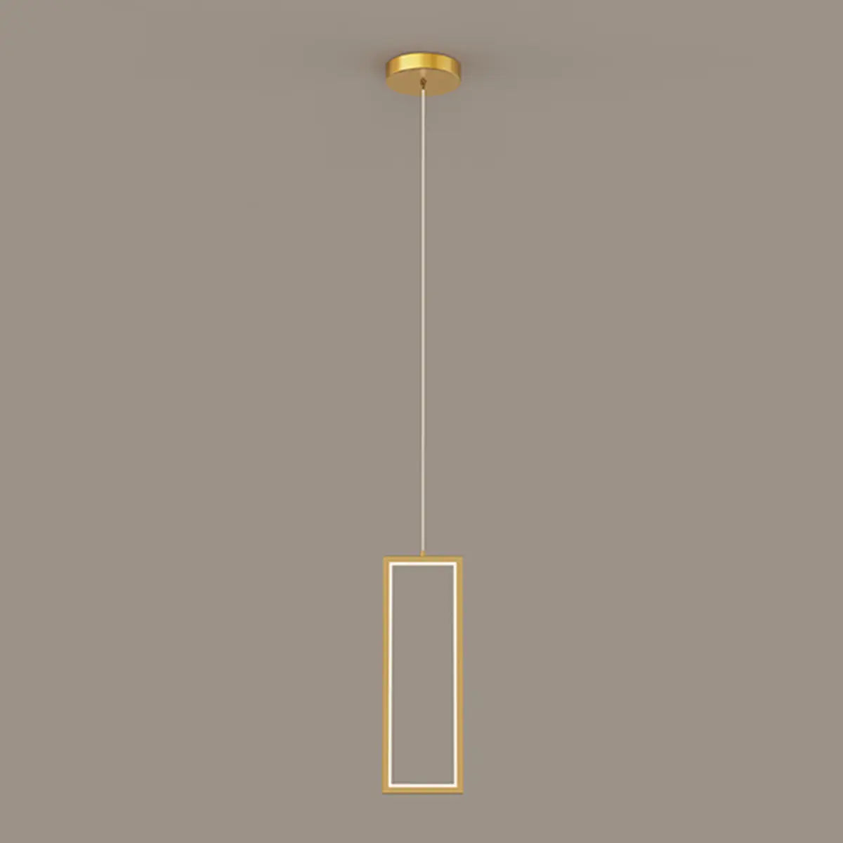 Modern Gold Rectangular Frame Kitchen Island Pendant Light Image - 2