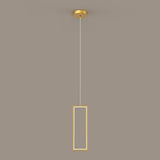 Modern Gold Rectangular Frame Kitchen Island Pendant Light Image - 2