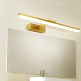 Modern Gold Rectangular Wall-Mounted Vanity Light Image - 1