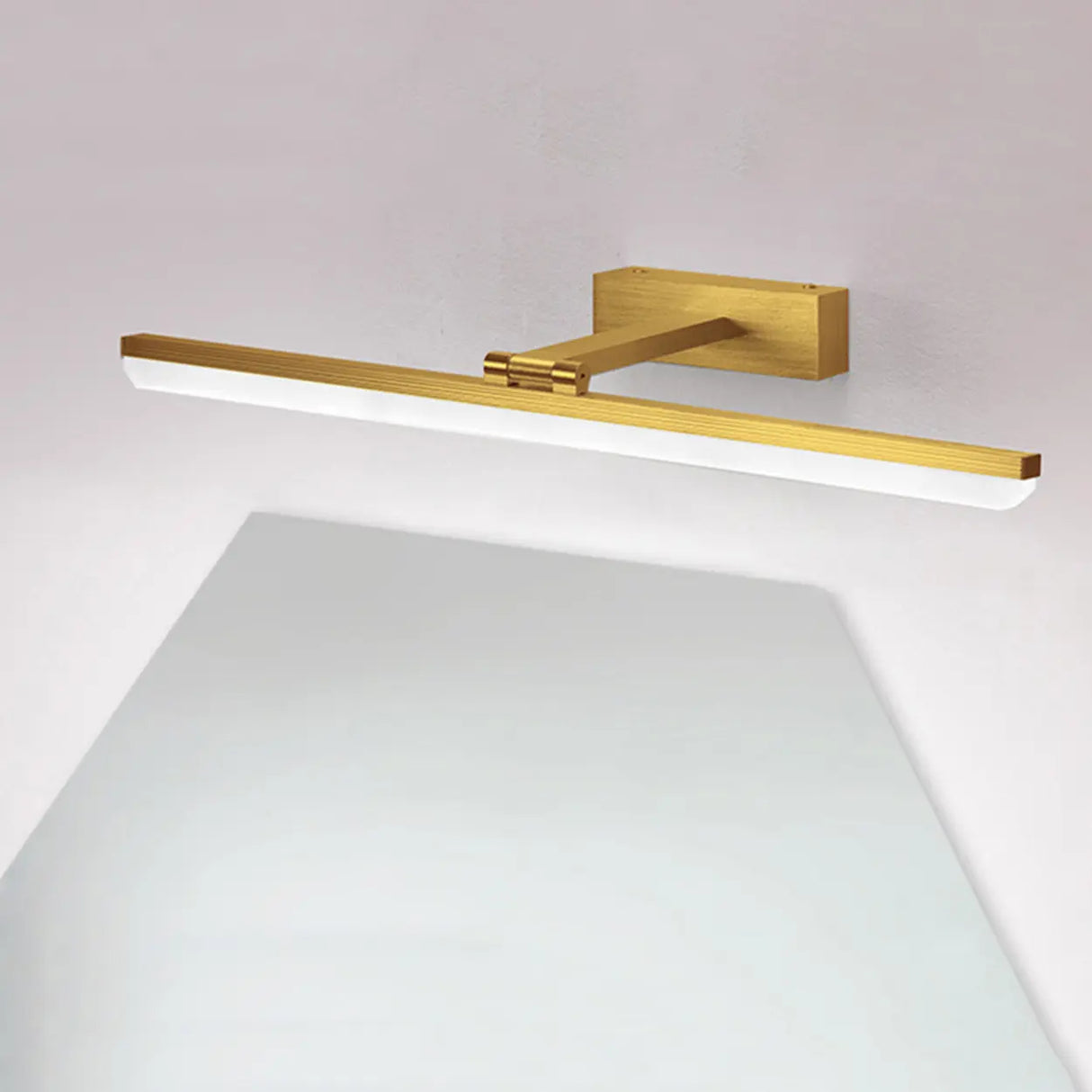 Modern Gold Rectangular Wall-Mounted Vanity Light Image - 4