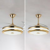 Modern Gold Retractable Chandelier Fan with Light Image - 7