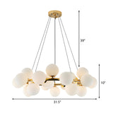 Modern Gold Ring Frosted Glass Globes Dining Room Chandelier #size