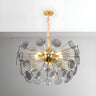 Modern Gold Smoky Glass Discs Acrylic Starburst Chandelier Image - 1