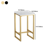 Modern Gold Square Metal Medium Faux Marble Bar Table #size